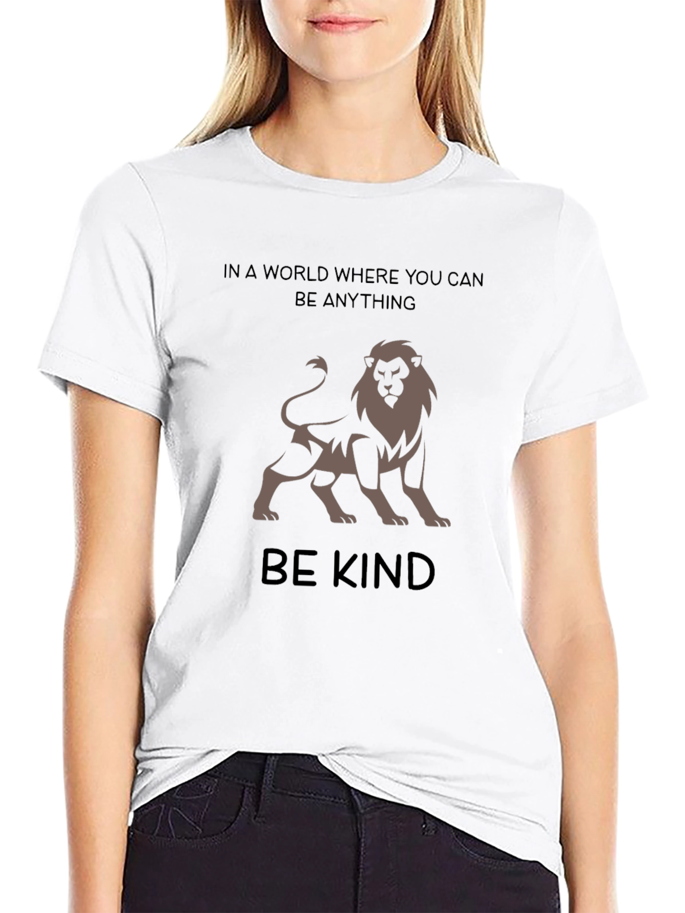 Be Kind Lion Graphic Tee - Unisex Black T-Shirt