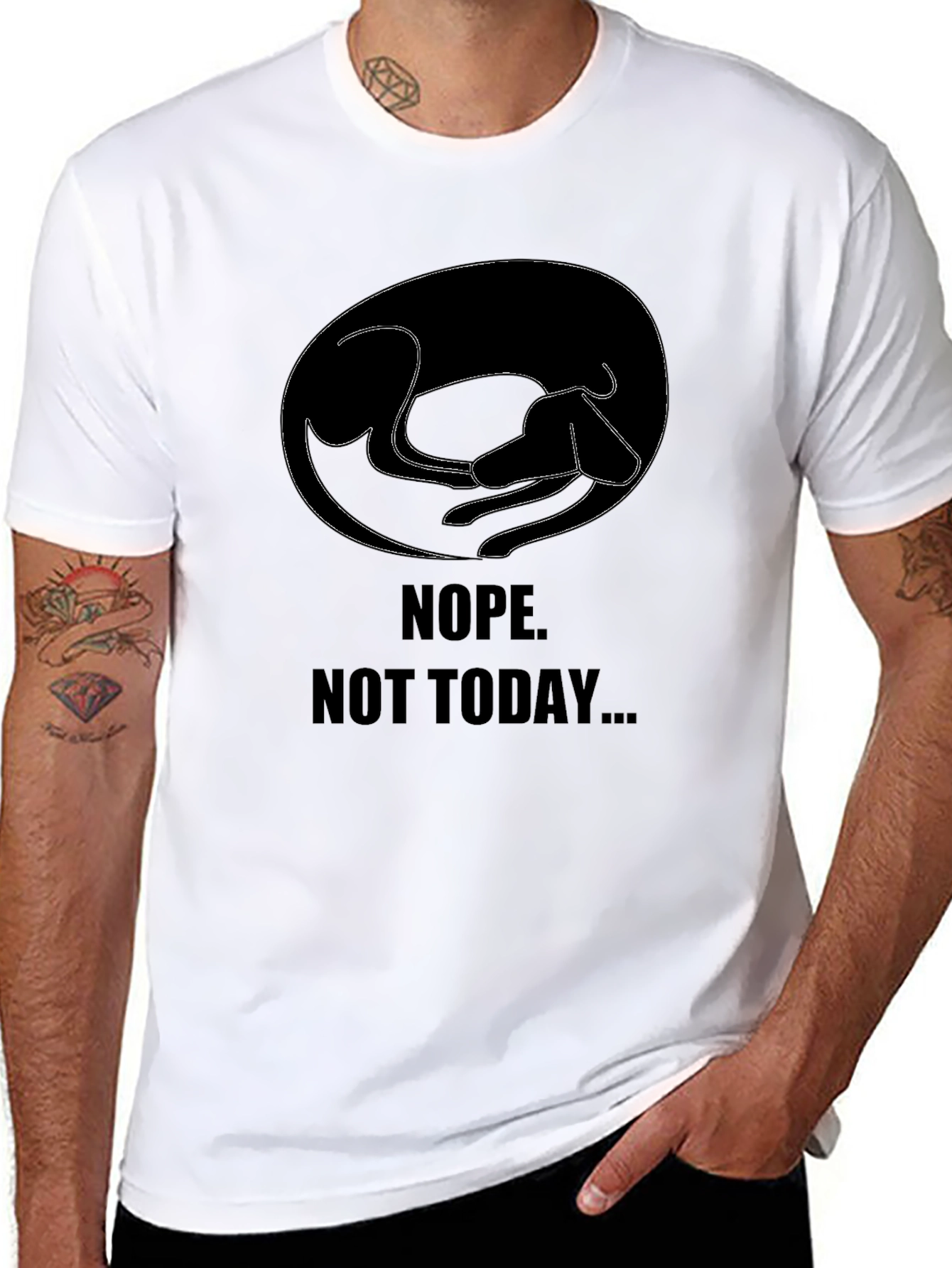 Nope Not Today Dog T-Shirt – Funny Lazy Day Tee