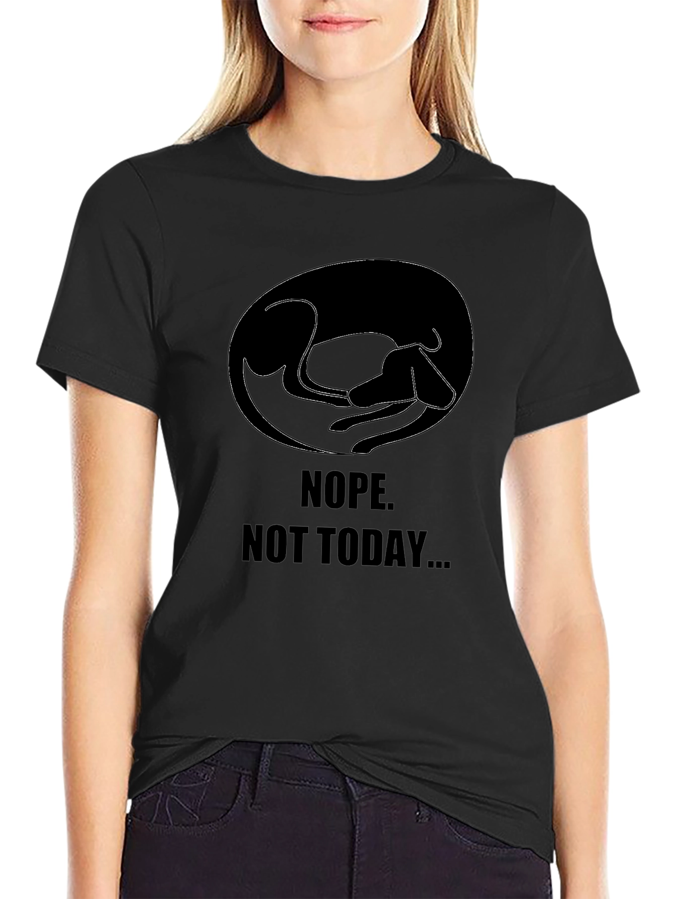 Nope Not Today Dog T-Shirt – Funny Lazy Day Tee