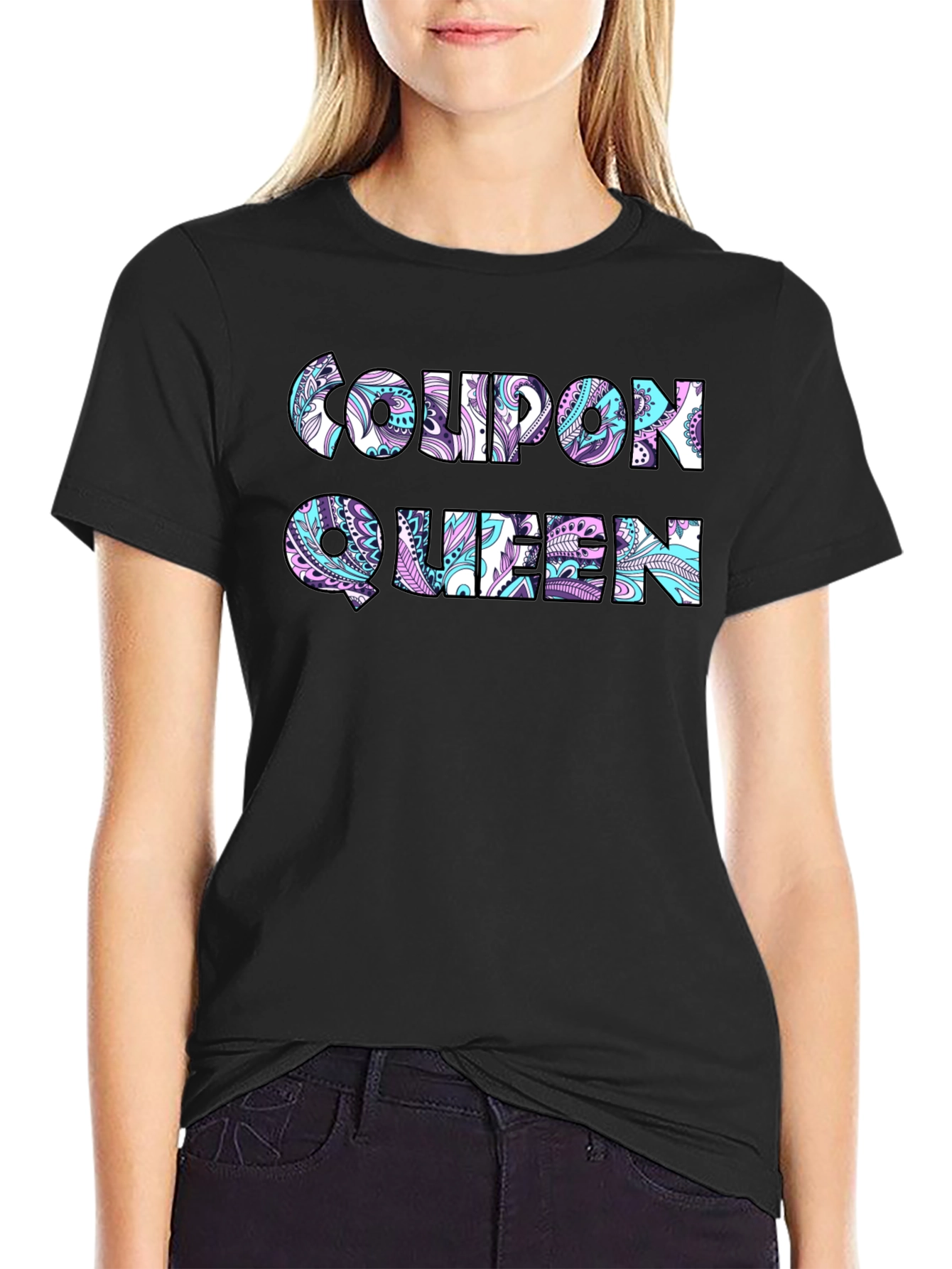 Coupon Queen Black T-Shirt