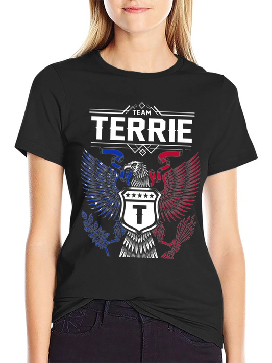 Team Terrie Patriotic Eagle Crest Black T-Shirt