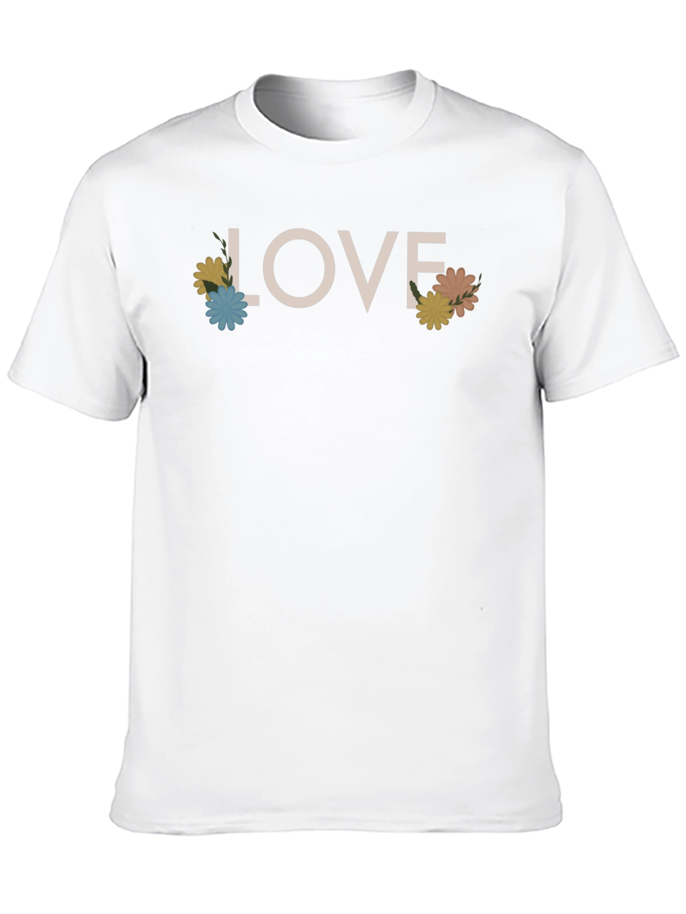 Floral LOVE Graphic Tee - Unisex Cotton T-Shirt