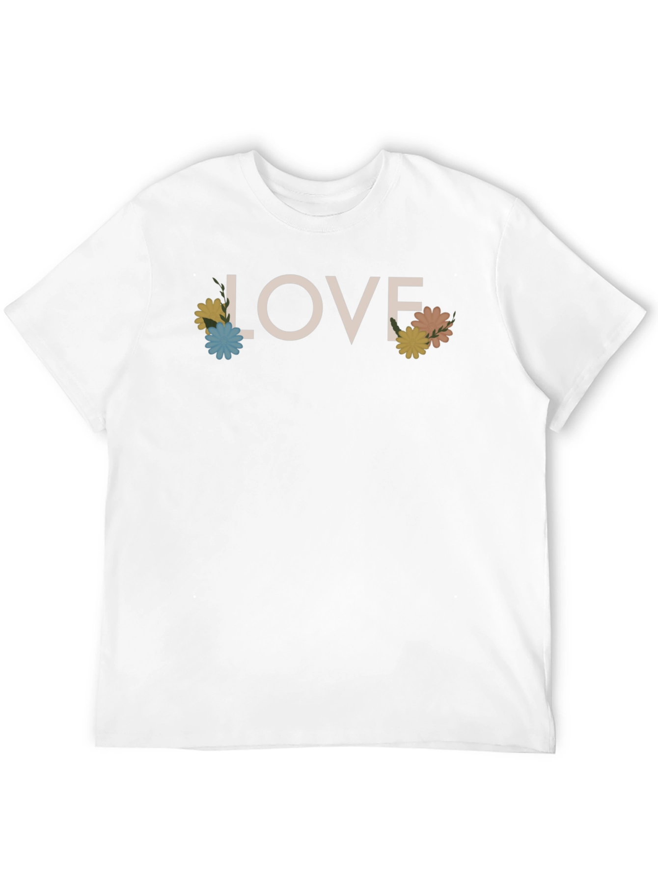 Floral LOVE Graphic Tee - Unisex Cotton T-Shirt