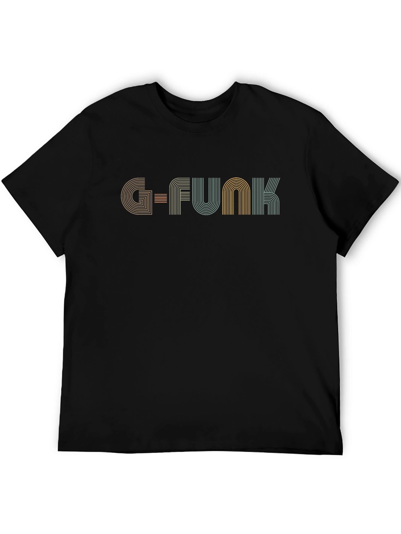 Retro G-Funk Striped T-Shirt - Black Cotton Tee