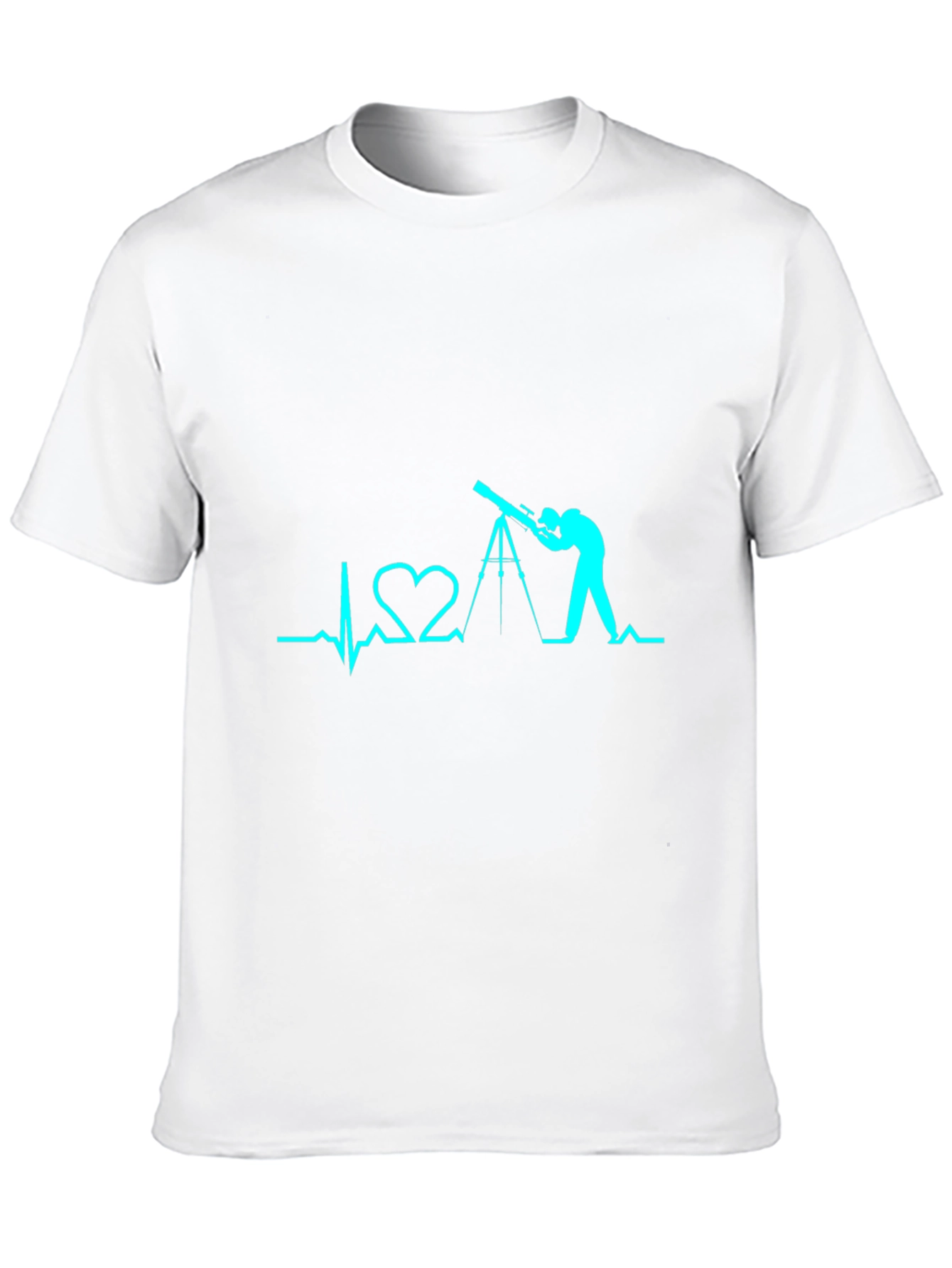 Telescope Heartbeat Graphic Tee - Astronomy Lover Shirt