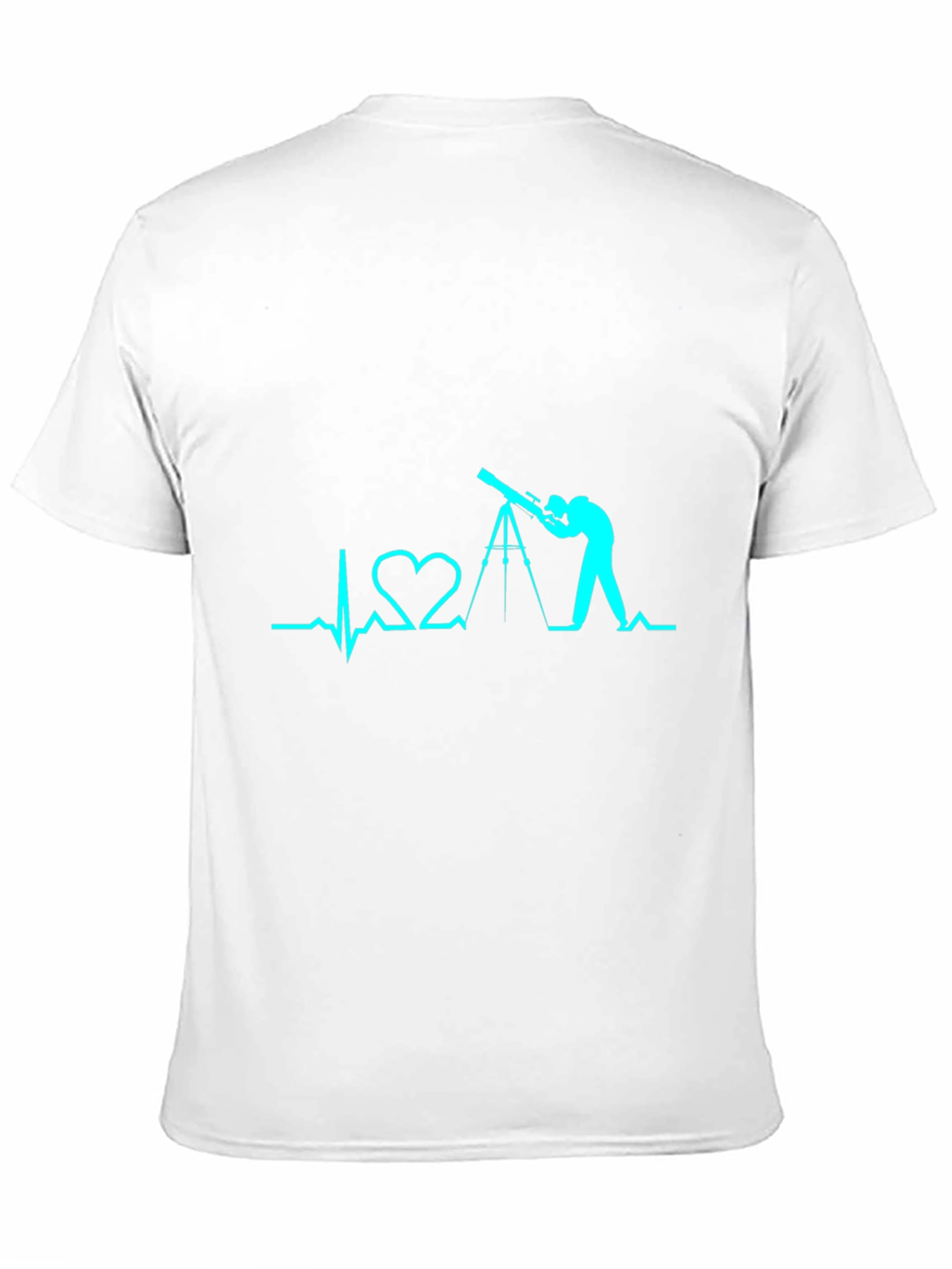 Telescope Heartbeat Graphic Tee - Astronomy Lover Shirt