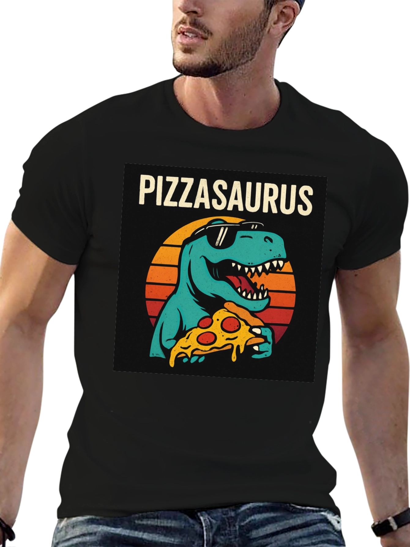 Pizzasaurus T-Shirt - Retro Dinosaur Pizza Lover Tee