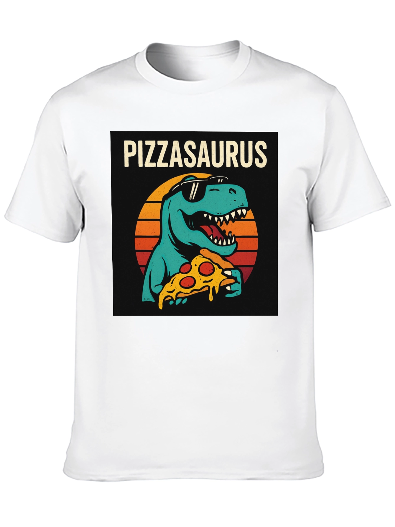 Pizzasaurus T-Shirt - Retro Dinosaur Pizza Lover Tee