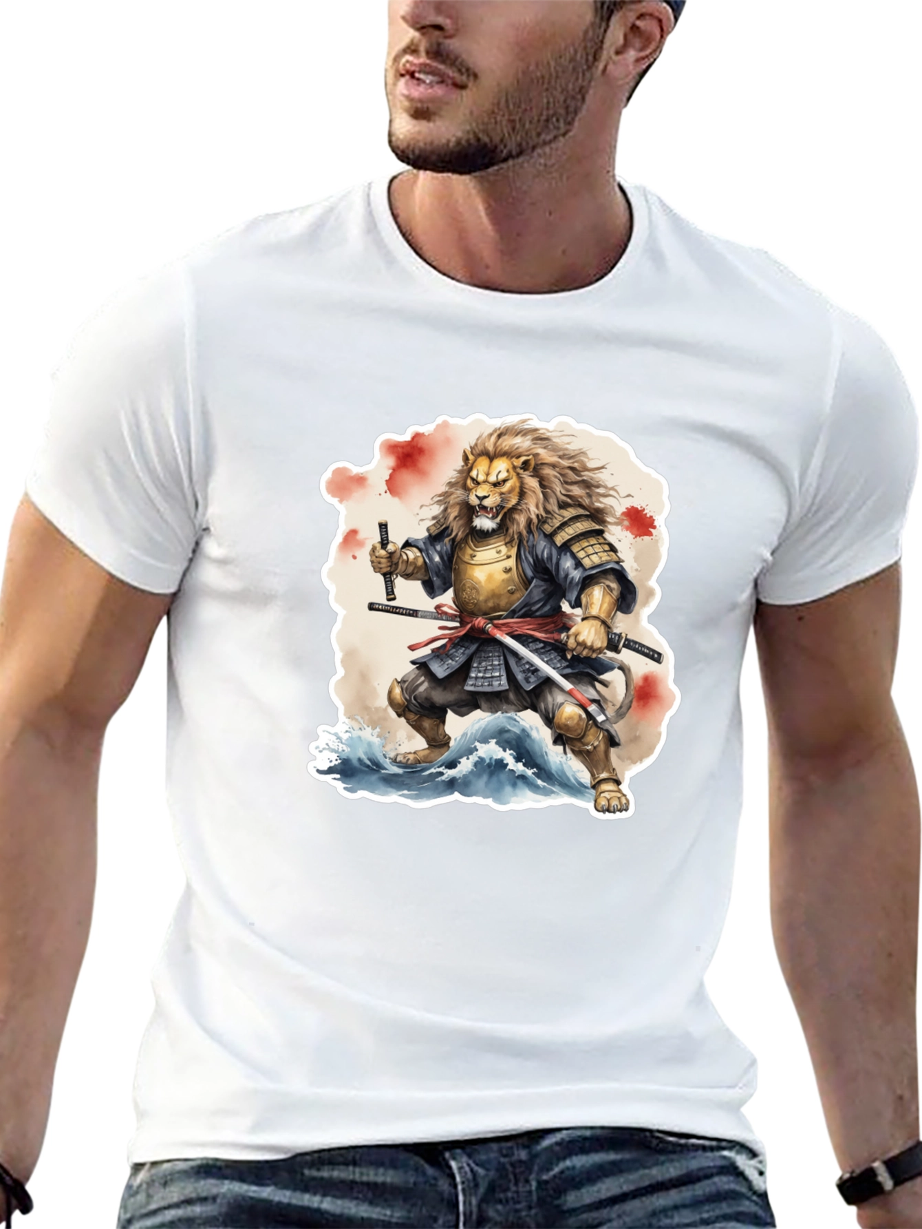 Samurai Lion Black T-Shirt
