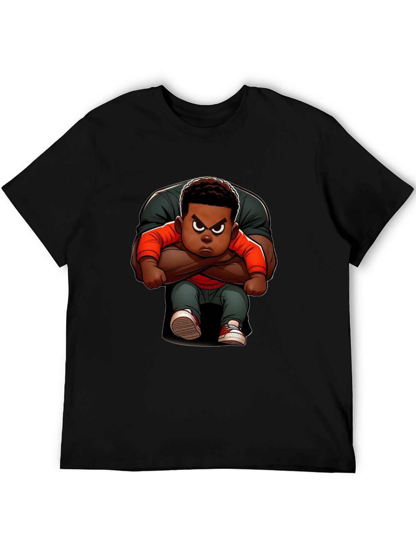 Cartoon Character Graphic Black Tee