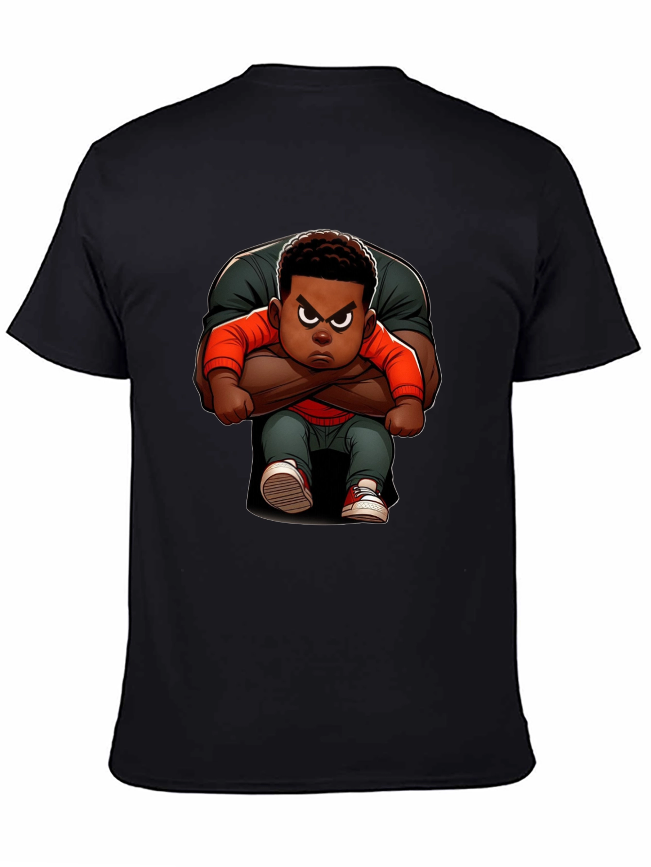 Cartoon Character Graphic Black Tee