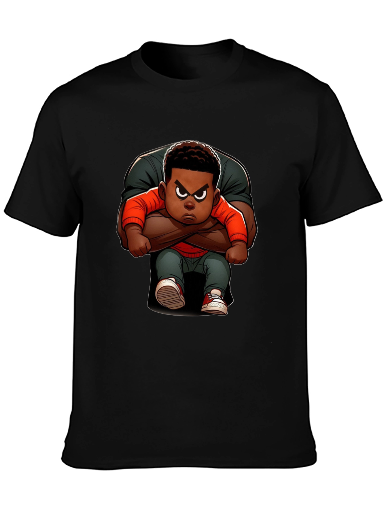 Cartoon Character Graphic Black Tee