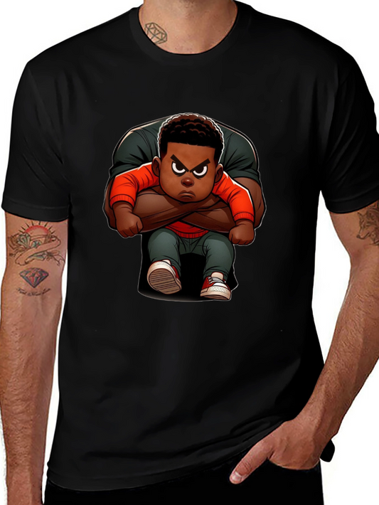 Cartoon Character Graphic Black Tee