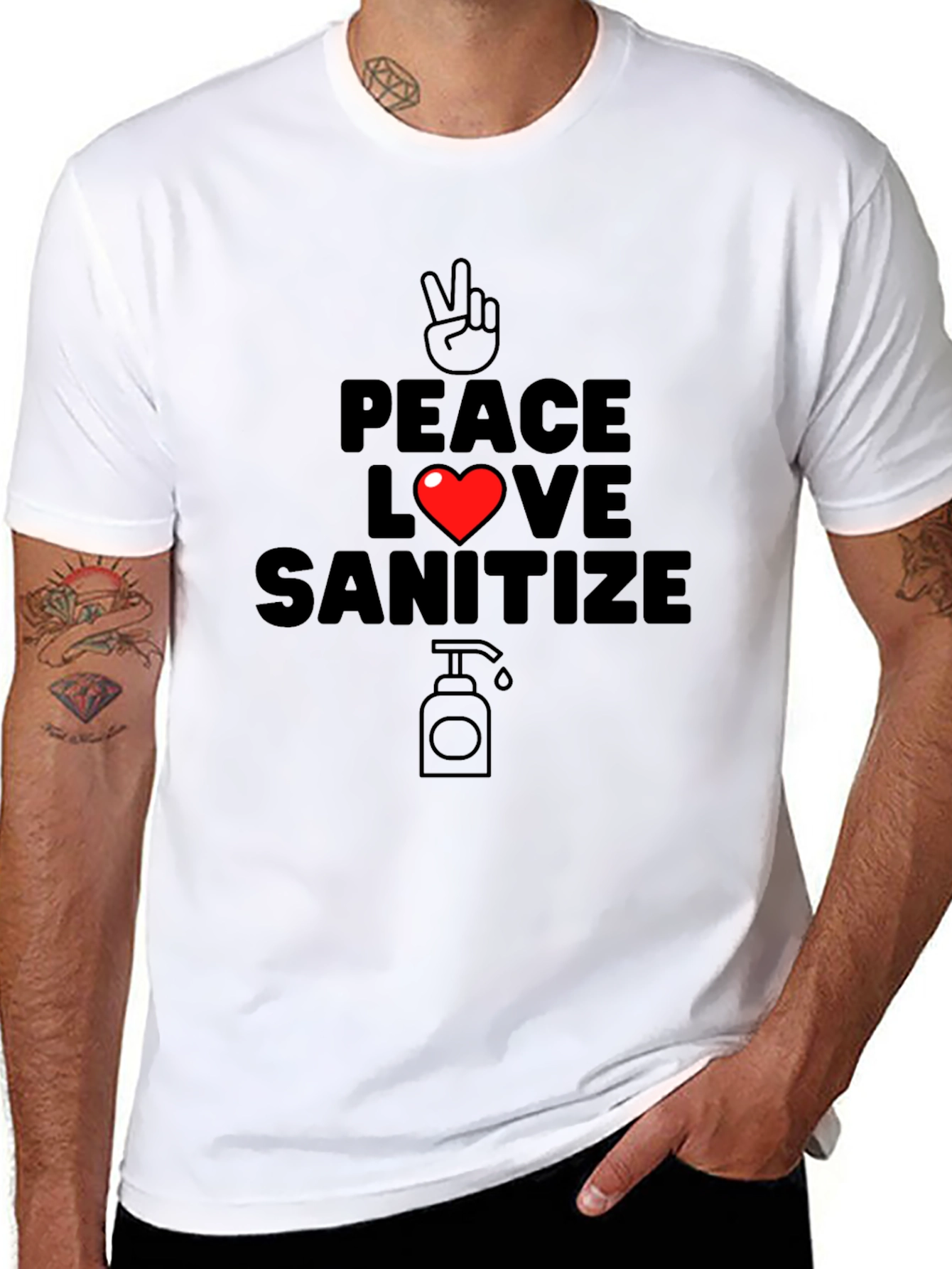 Peace Love Sanitize Graphic T-Shirt