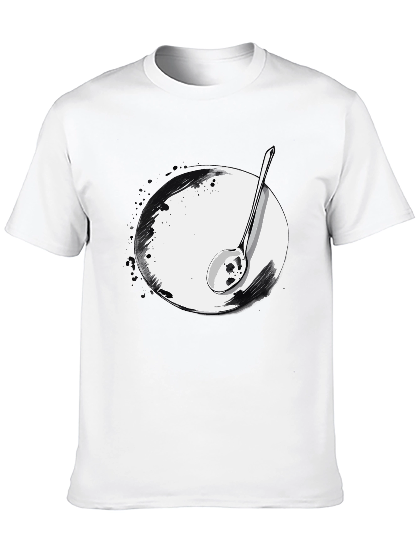 Spoon & Plate Graphic Tee - Modern Art Shirt