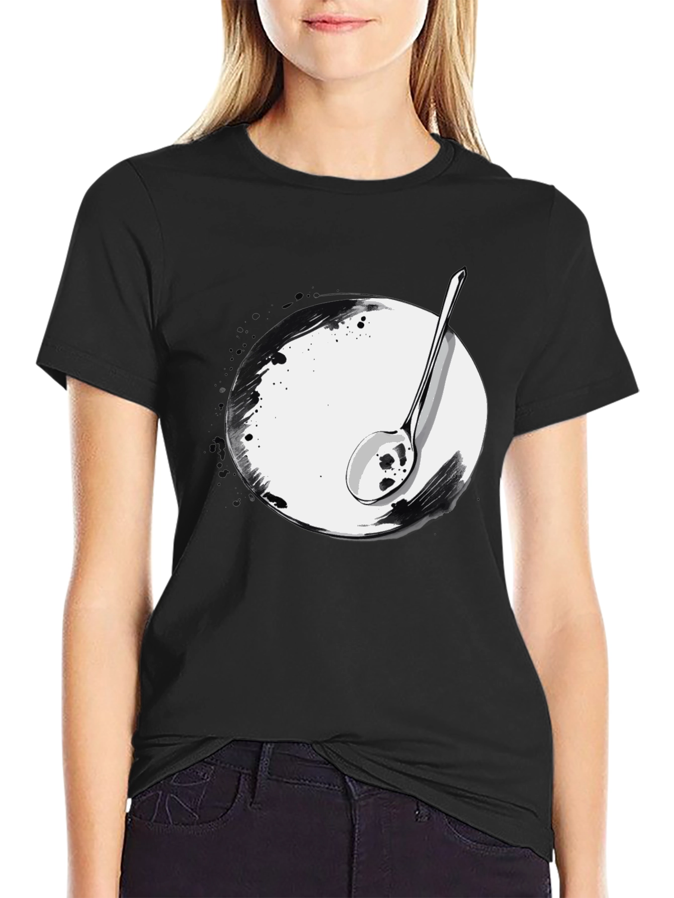 Spoon & Plate Graphic Tee - Modern Art Shirt