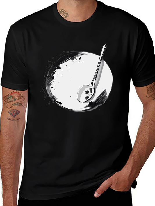 Spoon & Plate Graphic Tee - Modern Art Shirt