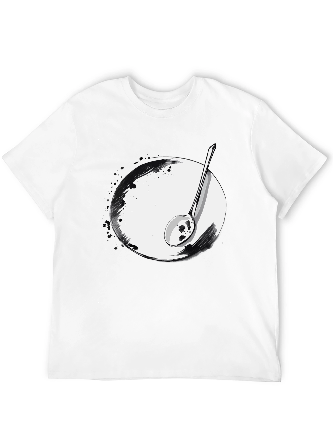 Spoon & Plate Graphic Tee - Modern Art Shirt