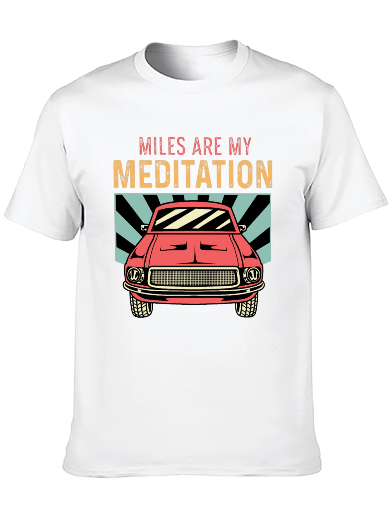 Miles Are My Meditation Car Graphic Tee - Black