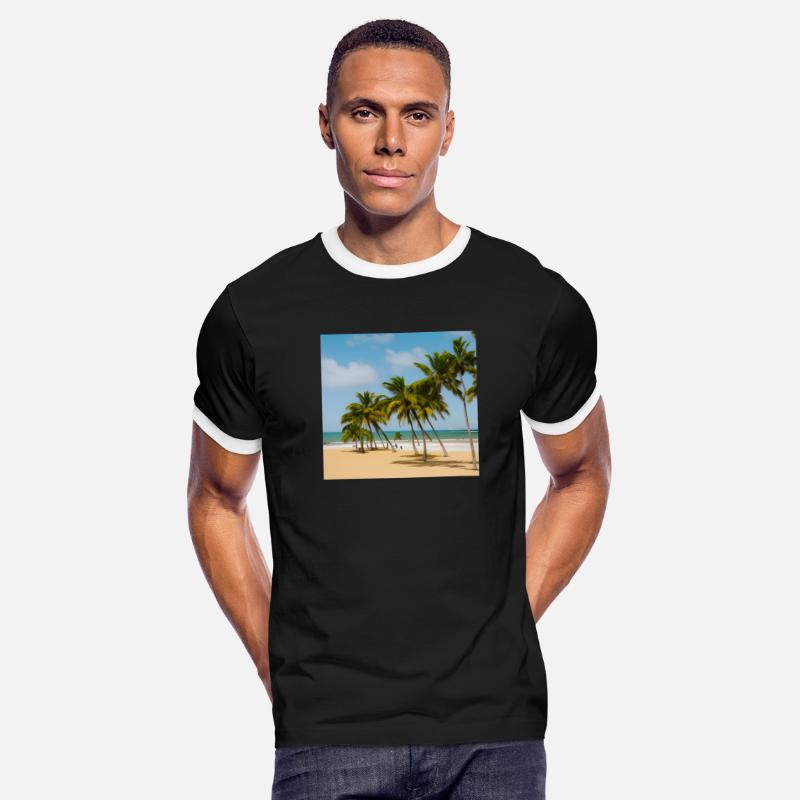 Calm beach with palm trees