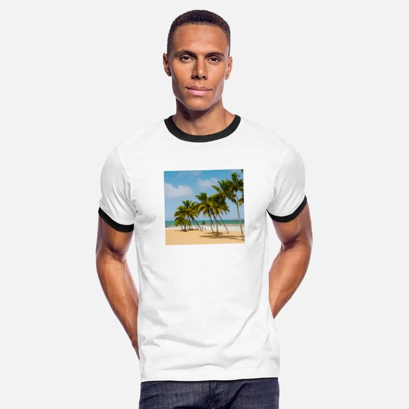 Calm beach with palm trees