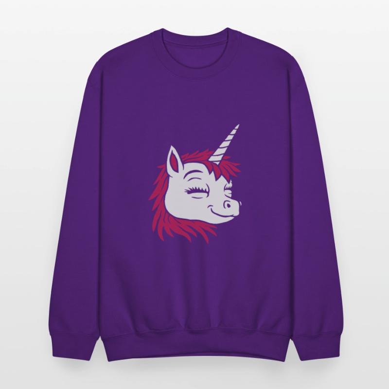 Cartoon face happy unicorn