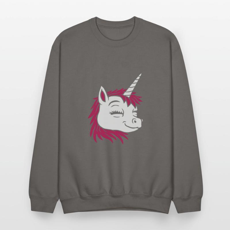 Cartoon face happy unicorn