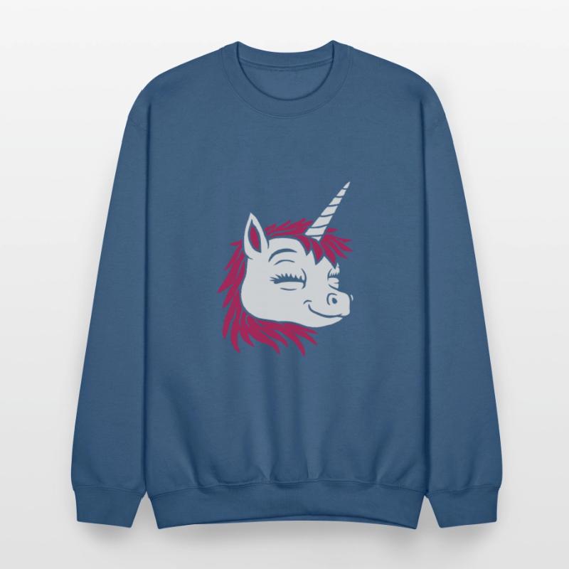 Cartoon face happy unicorn