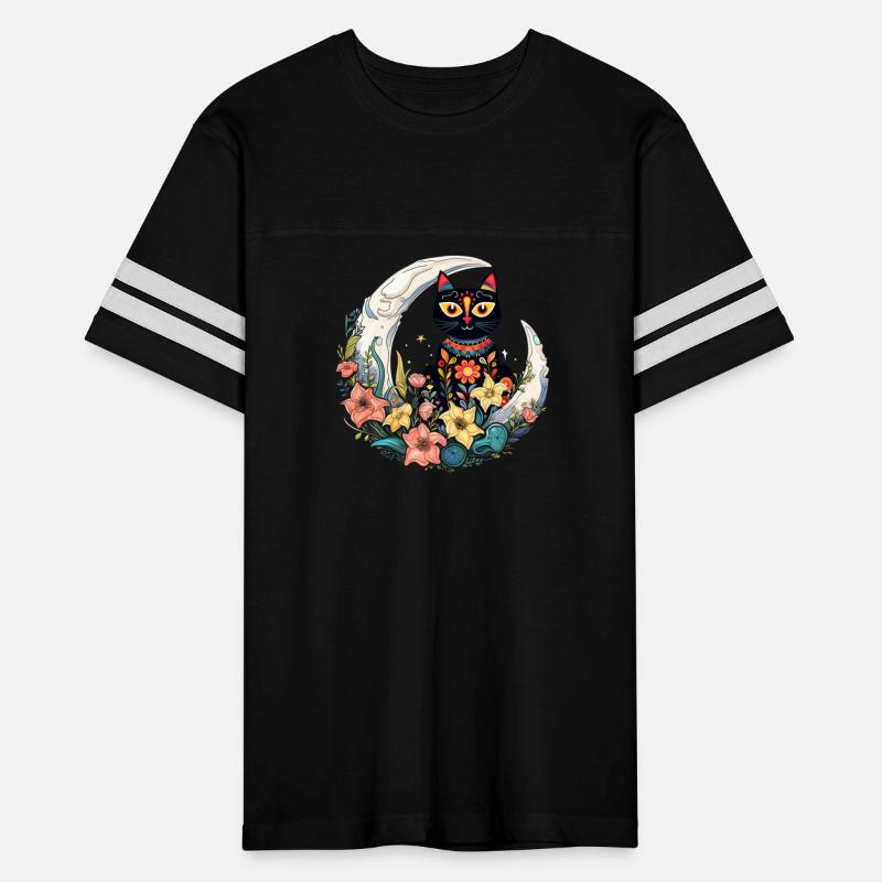 Cat Moon Sugar Skull Mexican Dia De Los Muertos