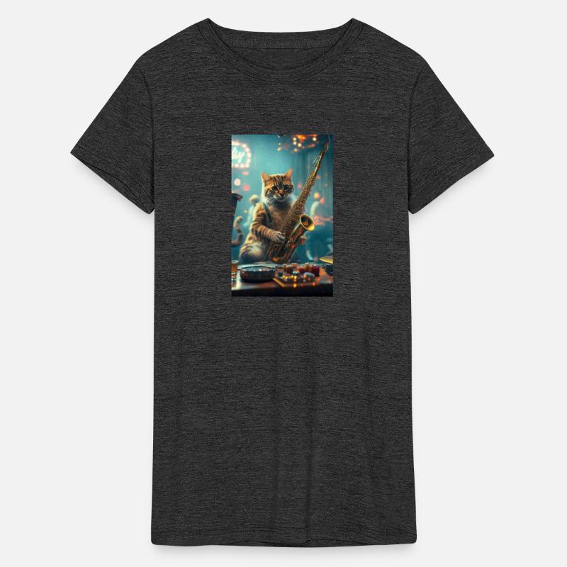 Cat playing saxophone