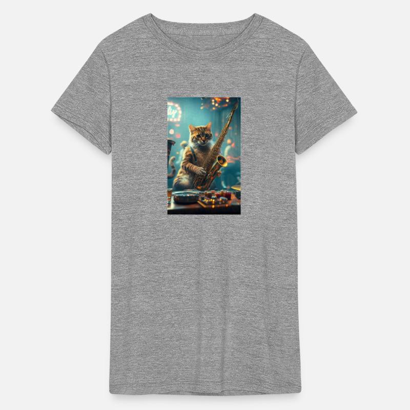 Cat playing saxophone