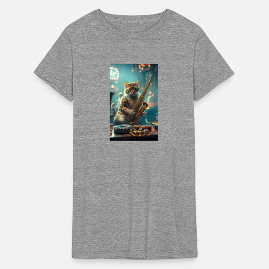 Cat playing saxophone