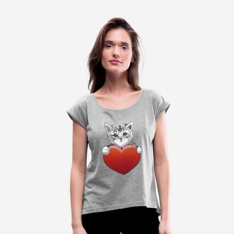 Cat Red Heart Love Animal Love