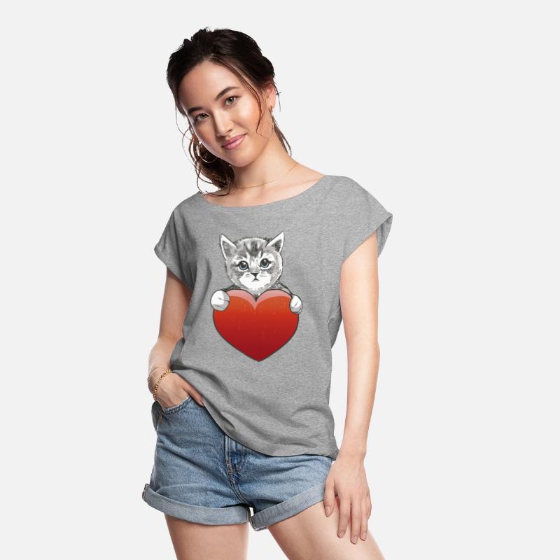 Cat Red Heart Love Animal Love