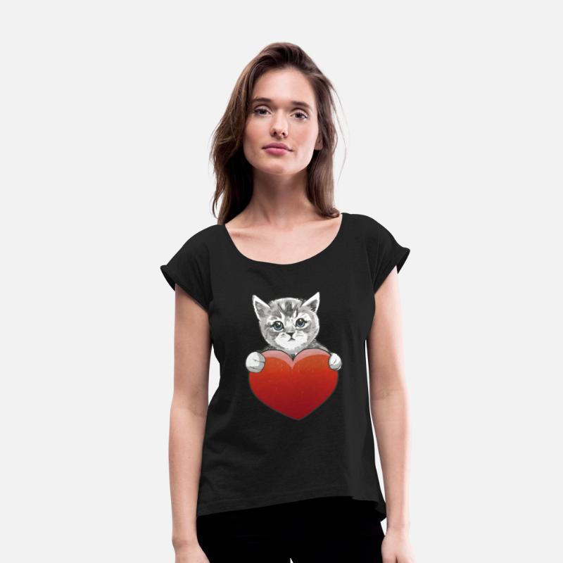 Cat Red Heart Love Animal Love