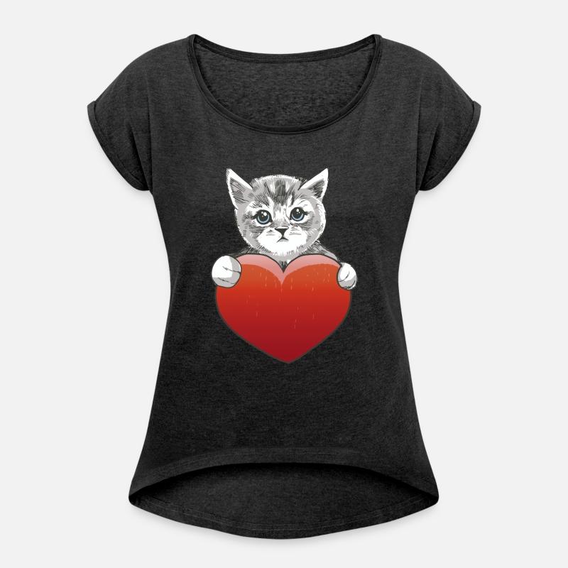 Cat Red Heart Love Animal Love
