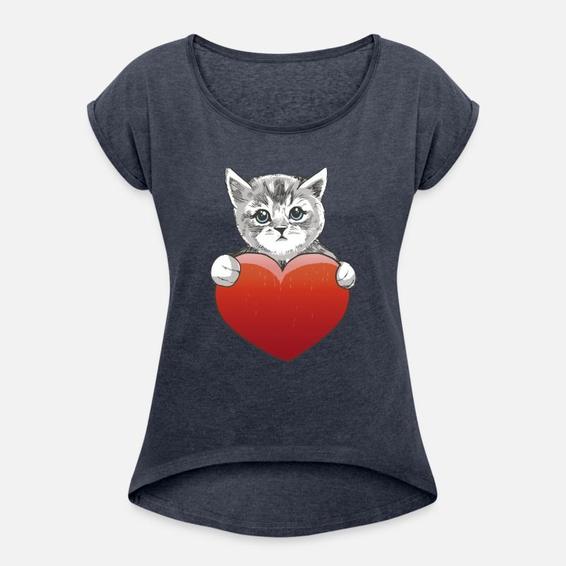 Cat Red Heart Love Animal Love