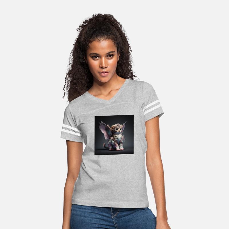 Cat with wings on a dark background adorable