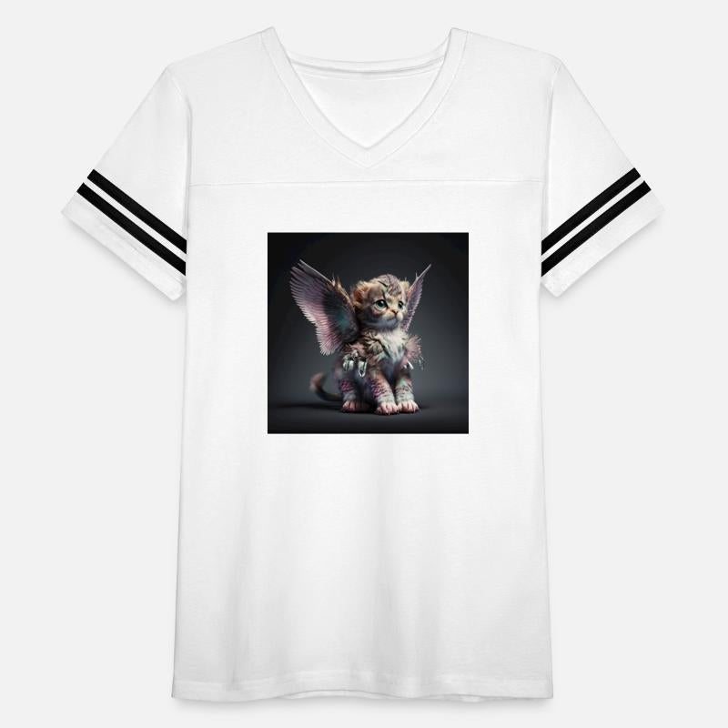 Cat with wings on a dark background adorable