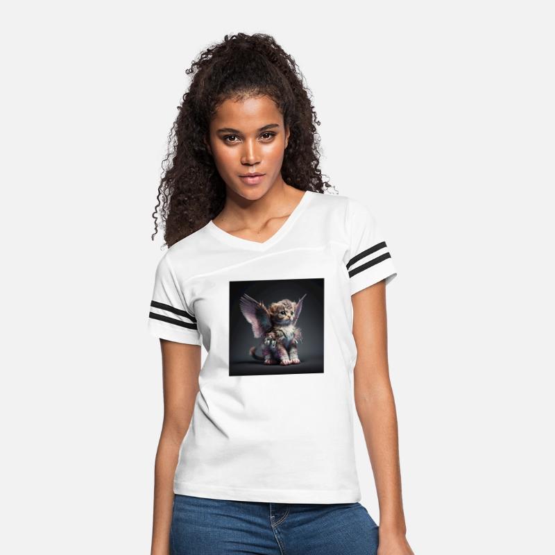 Cat with wings on a dark background adorable