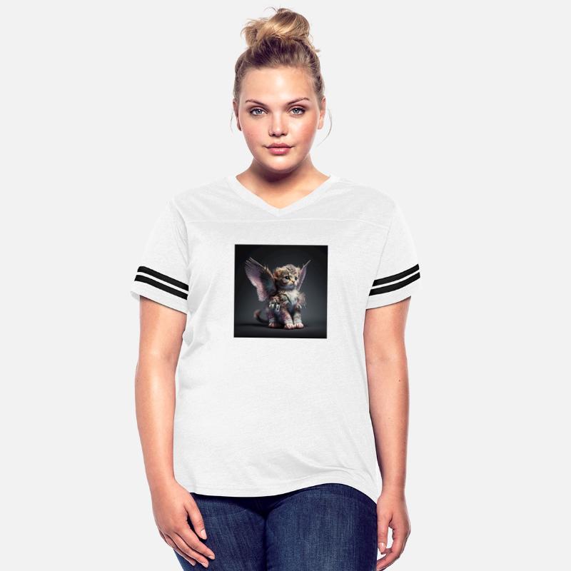 Cat with wings on a dark background adorable