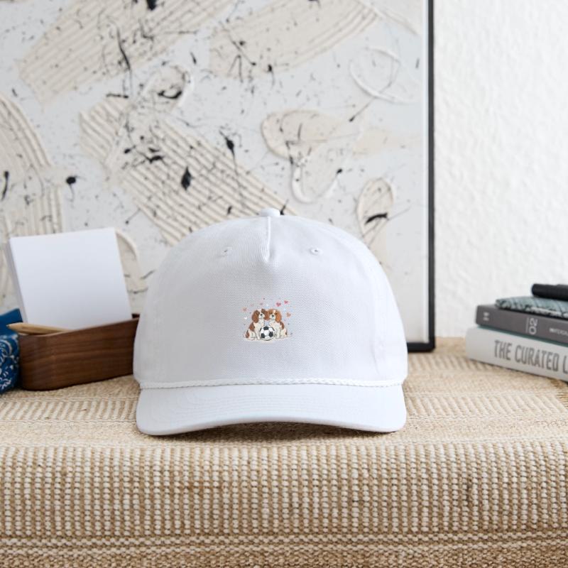 Cavalier Spaniels with soccer ball for Valentine's