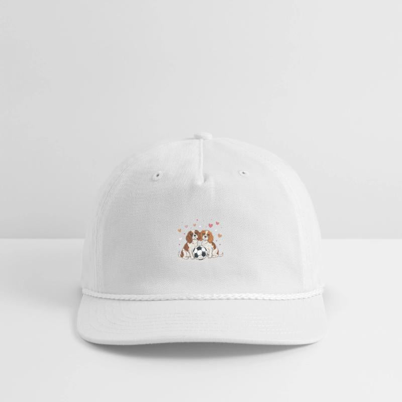 Cavalier Spaniels with soccer ball for Valentine's