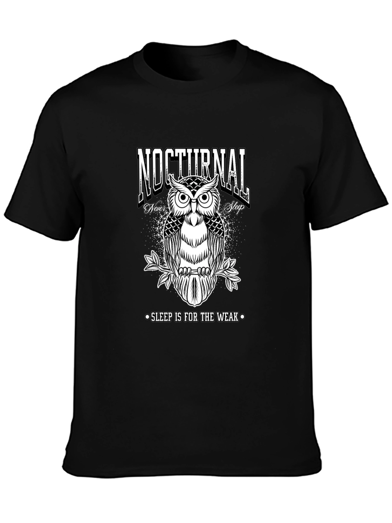 Nocturnal Owl Graphic Black T-Shirt