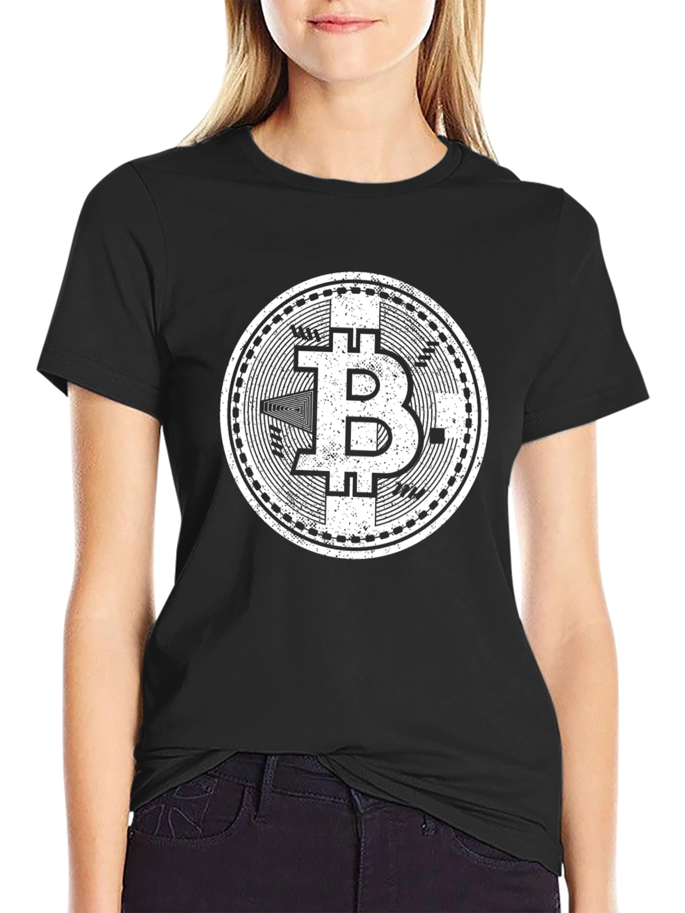 Bitcoin Cryptocurrency Graphic T-Shirt - Black