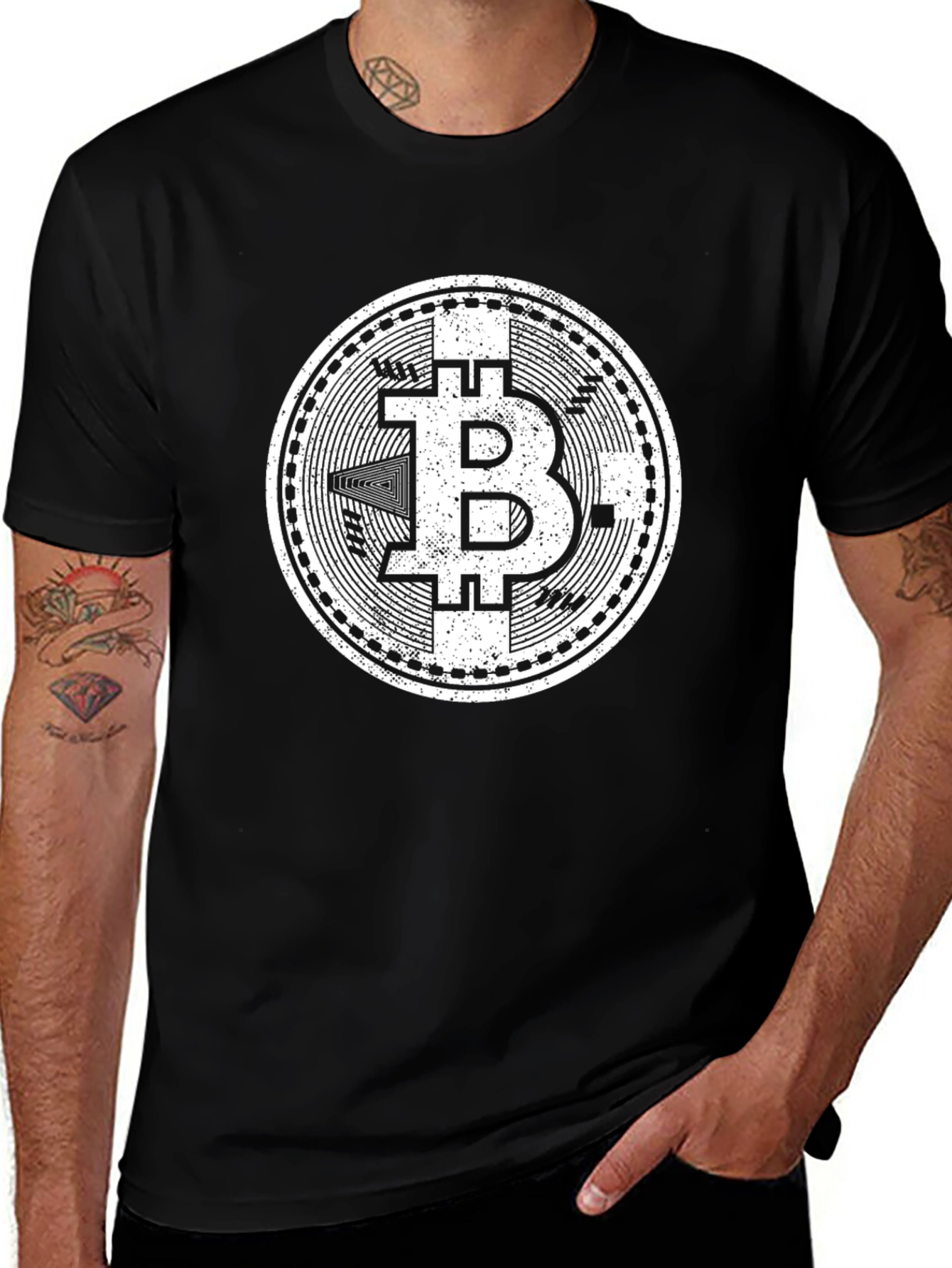 Bitcoin Cryptocurrency Graphic T-Shirt - Black