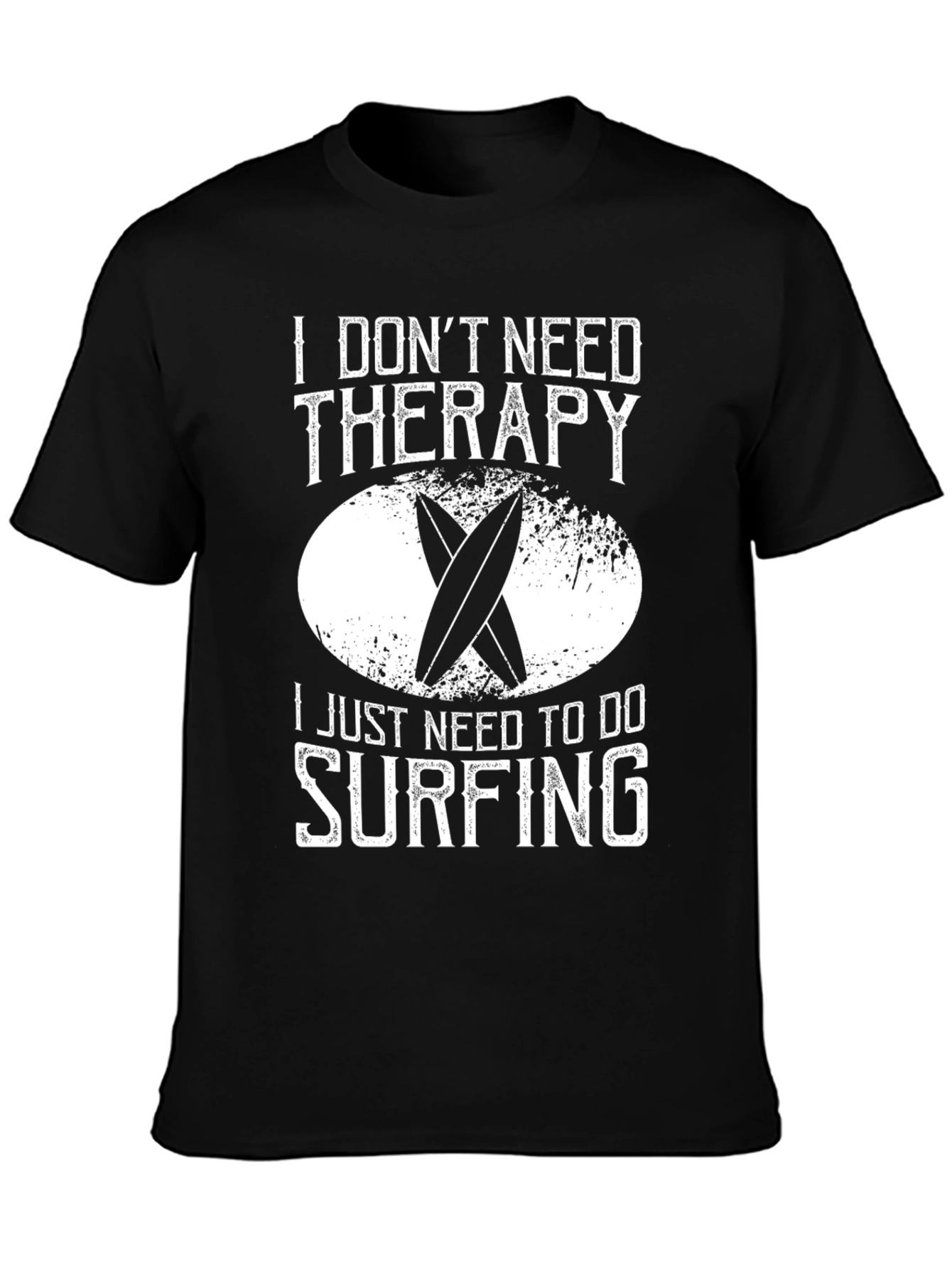 Surfing Therapy T-Shirt - Black Cotton Tee