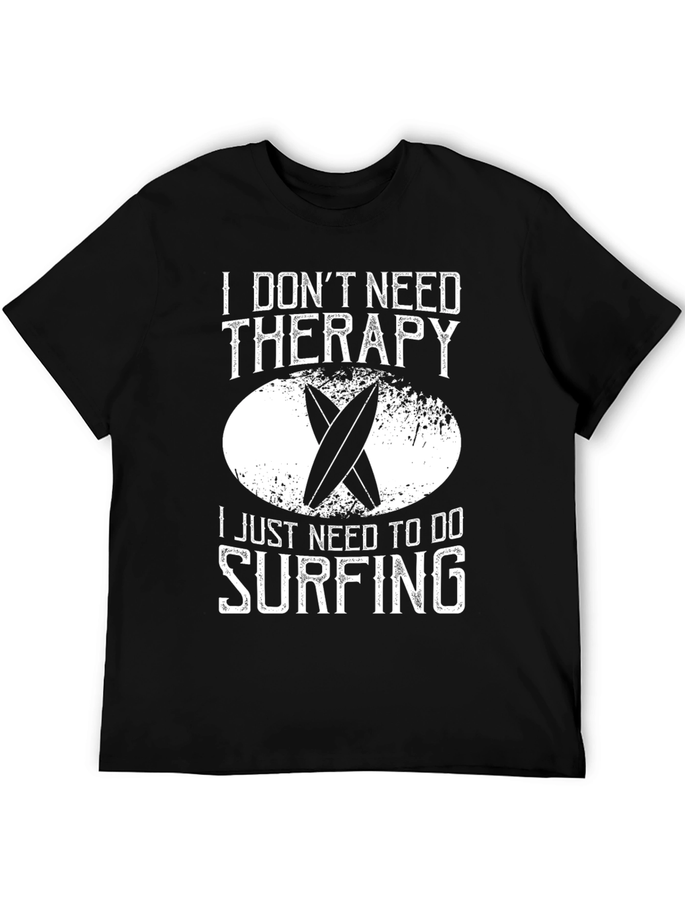 Surfing Therapy T-Shirt - Black Cotton Tee