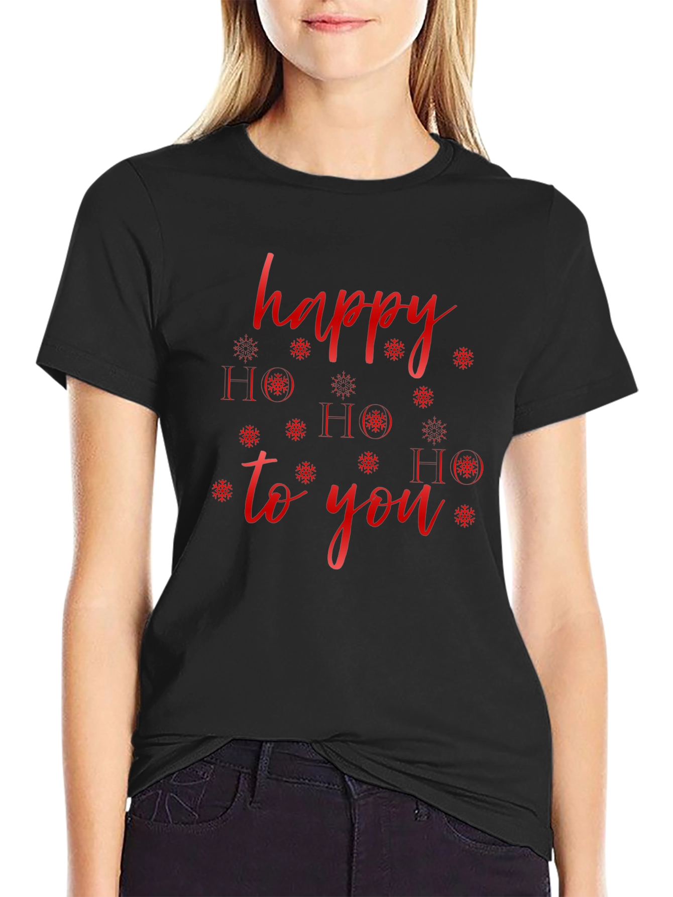 Happy HO HO HO to You Black Holiday T-Shirt