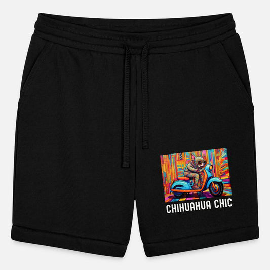 Chihuahua Riding a Colorful Scooter on Pattern